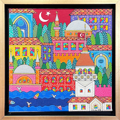 Canan Demirel imzalı tablo — Karışık Teknik, 30×30 cm, 6.000 TL müzayede satışı