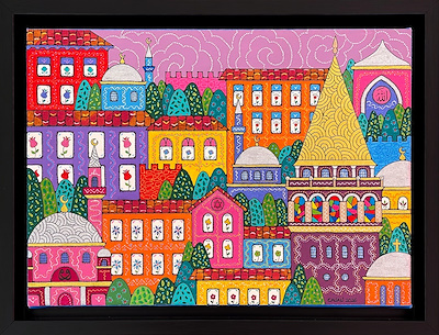 Canan Demirel imzalı tablo — Karışık Teknik, 25×35 cm, 5.000 TL müzayede satışı