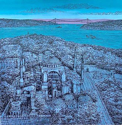 Javad Gaffari imzalı tablo — Yağlı Boya, 110×110 cm, 14.000 TL müzayede satışı