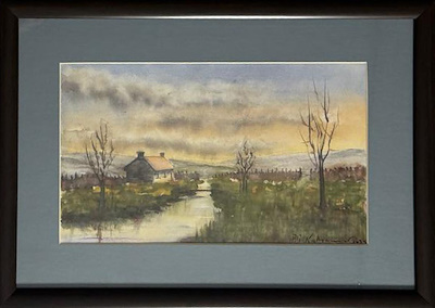 Ali Kahraman imzalı tablo — Sulu Boya, 19×33 cm, 500 TL müzayede satışı