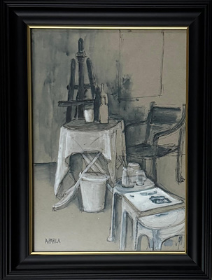 Abdullah Parla imzalı tablo — Yağlı Boya, 30×21 cm, 4.000 TL müzayede satışı
