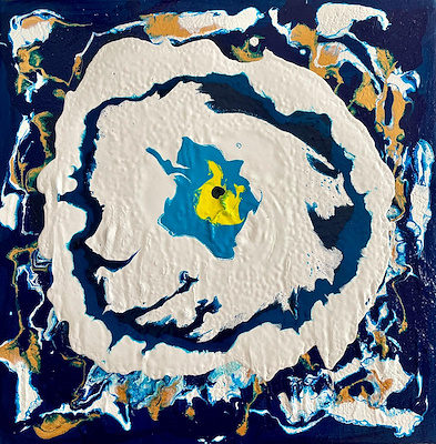 Tuğba Kuvvetli imzalı tablo — Akrilik Boya, 40×40 cm, 3.000 TL müzayede satışı