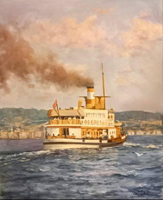 Türker Güneşoğlu imzalı tablo — Yağlı Boya, 60×40 cm, 10.750 TL müzayede satışı