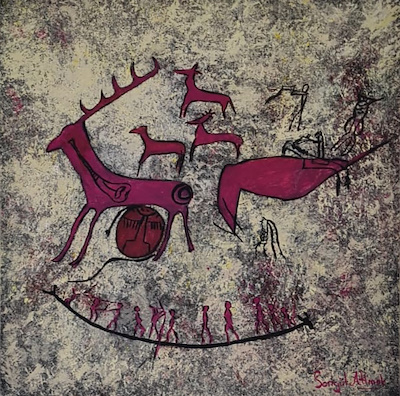 Songül Altınok imzalı tablo — Akrilik Boya, 40×40 cm, 3.000 TL müzayede satışı