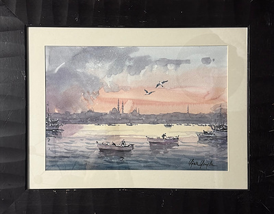 Uğur Yayla imzalı tablo — Sulu Boya, 32.5×47 cm, 2.250 TL müzayede satışı