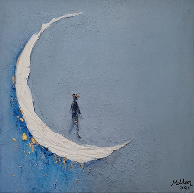 Meltem Köşe imzalı tablo — Karışık Teknik, 30×30 cm, 1.000 TL müzayede satışı