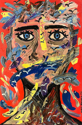 Ecem Dönmez imzalı tablo — Akrilik Boya, 60×40 cm, 4.000 TL müzayede satışı