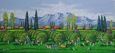 Yaşar Kuru imzalı tablo — Akrilik Boya, 94×45 cm, 6.000 TL müzayede satışı