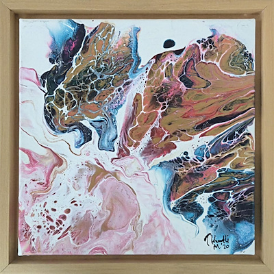 Tuğba Kuvvetli imzalı tablo — Akrilik Boya, 20×20 cm, 2.000 TL müzayede satışı