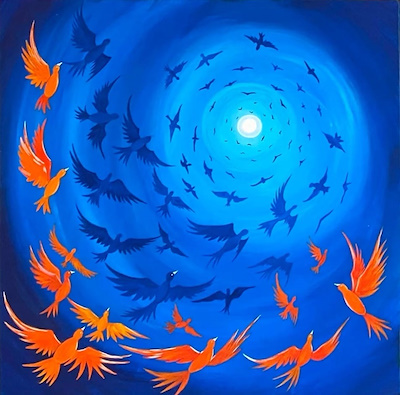 Nisa Çağlı imzalı tablo — Yağlı Boya, 50×50 cm, 4.000 TL müzayede satışı