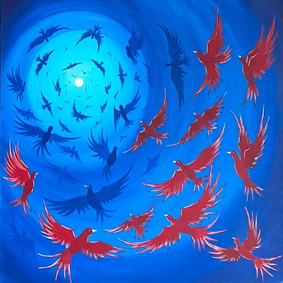 Nisa Çağlı imzalı tablo — Yağlı Boya, 50×50 cm, 4.000 TL müzayede satışı