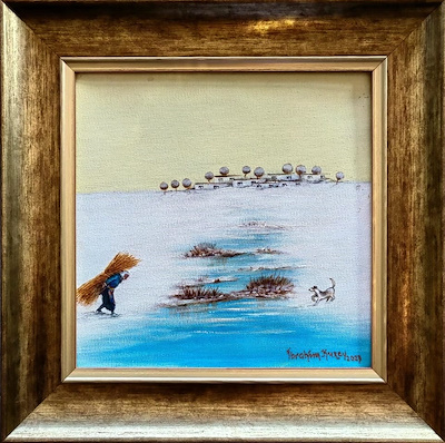 İbrahim Kuzey imzalı tablo — Akrilik Boya, 25×25 cm, 6.000 TL müzayede satışı