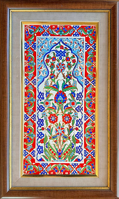 Kütahya Çini Pano imzalı tablo — 40×20 cm, 1.850 TL müzayede satışı