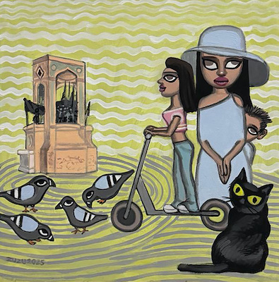 Zuzu imzalı tablo — Akrilik Boya, 40×40 cm, 1.500 TL müzayede satışı