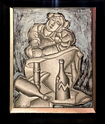 Mustafa Aslıer imzalı tablo — Karışık Teknik, 63×50 cm, 40.000 TL müzayede satışı