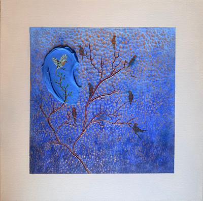 Gökçe Çiftçioğlu imzalı tablo — Akrilik Boya, 35×35 cm, 6.500 TL müzayede satışı