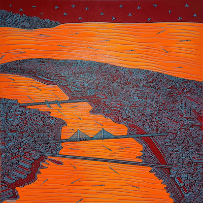Şahin Duri imzalı tablo — Akrilik Boya, 100×100 cm, 20.000 TL müzayede satışı