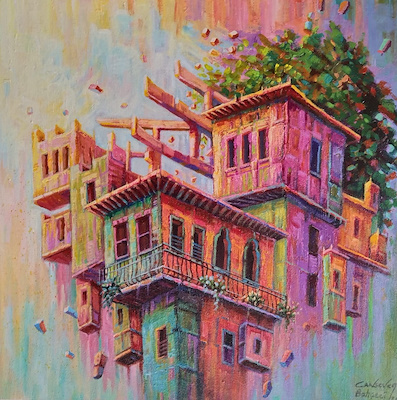 Canseven Bahçeci imzalı tablo — Akrilik Boya, 40×40 cm, 3.000 TL müzayede satışı