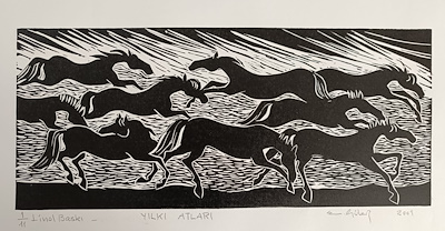 Emin Güler imzalı tablo — Baskı, 22×51 cm, 7.000 TL müzayede satışı