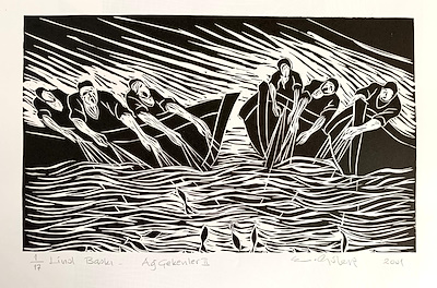 Emin Güler imzalı tablo — Baskı, 27×45 cm, 7.000 TL müzayede satışı