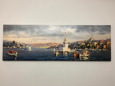 Bülent Kılıç imzalı tablo — Yağlı Boya, 40×120 cm, 25.000 TL müzayede satışı