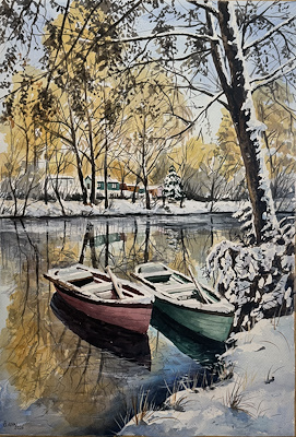 Ömer İnan imzalı tablo — 56×38 cm, 7.000 TL müzayede satışı