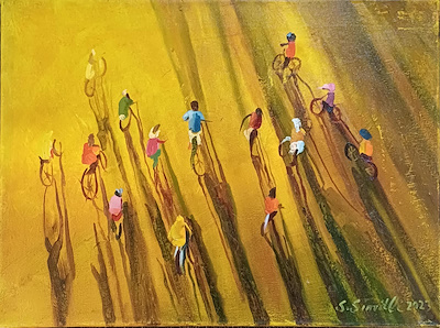 Savaş Simitli imzalı tablo — 30×40 cm, 10.000 TL müzayede satışı