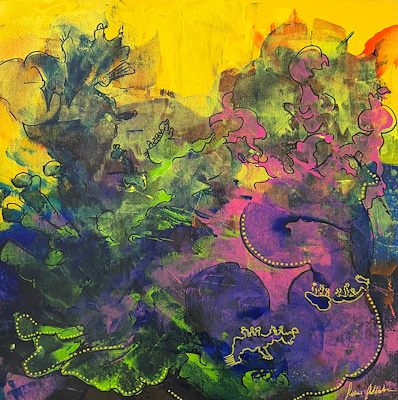 Pınar Akbaba imzalı tablo — 45×45 cm, 5.000 TL müzayede satışı