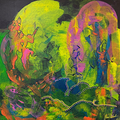 Pınar Akbaba imzalı tablo — 45×45 cm, 5.000 TL müzayede satışı
