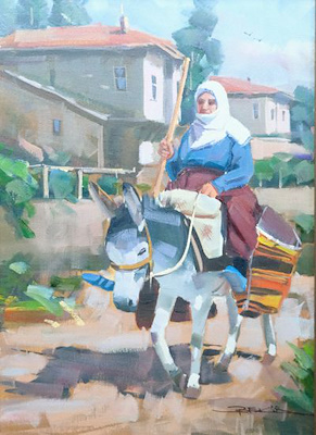 Bekir Üstün imzalı tablo — 80×50 cm, 20.000 TL müzayede satışı