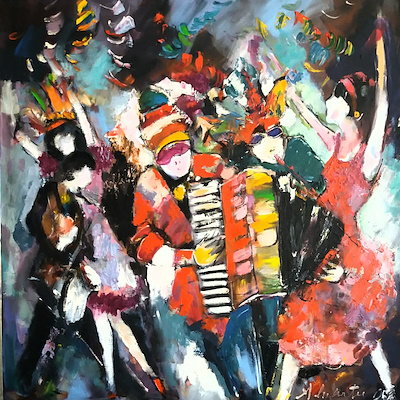 Alp Bartu imzalı tablo — 70×70 cm, 60.000 TL müzayede satışı