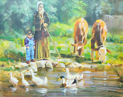 Bekir Üstün imzalı tablo — 90×110 cm, 42.000 TL müzayede satışı