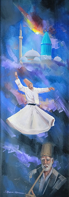 Bekir Üstün imzalı tablo — 140×60 cm, 30.000 TL müzayede satışı