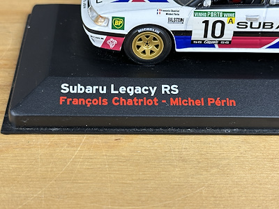 Portekiz Rallisi 1991 Subaru Legacy RS Die-cast Model Araba - 1:43