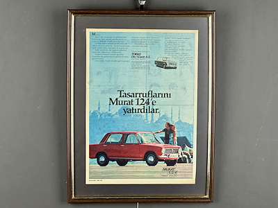 Murat 124 1971 Dergi Orijinal Reklamı “Tasarruflarınızı Murat 124