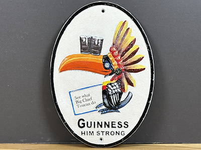 トランプ guinness Guinness'in İkonik Tukanı: Big Chief Toucan Kabartmalı Döküm