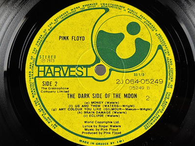 Pink Floyd - The Dark Side of the Moon - 1974 Yunanistan - LP