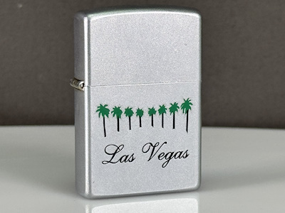 Zippo Las Vegas Palmiye Desenli Vintage Çakmak - 2000 ABD Dönem