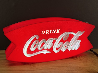 Drink Coca-Cola Logolu - Dekoratif 3D Led Tabela - Adaptörlü ve