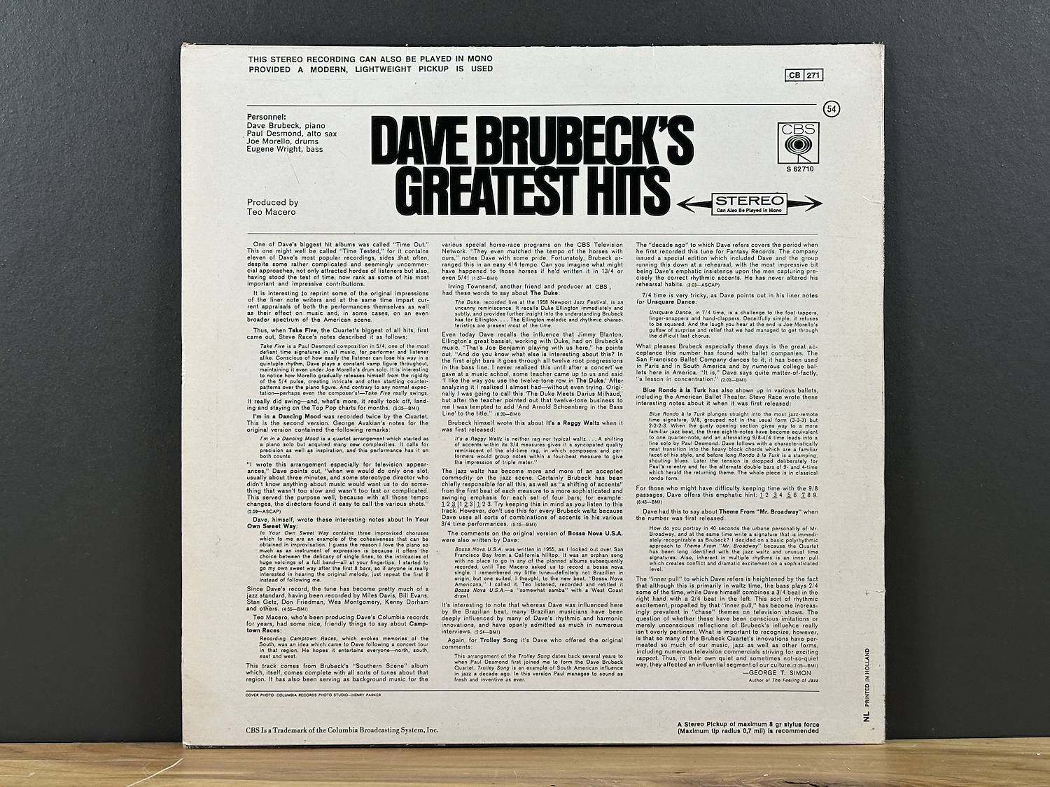 The Dave Brubeck Quartet - Dave Brubeck's Greatest Hits - 1967