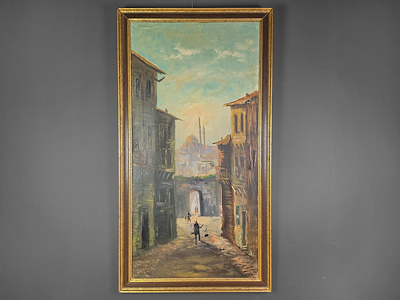 Tuval Üzerine imzalı tablo — Yağlı Boya, 60×110 cm, 10.500 TL müzayede satışı