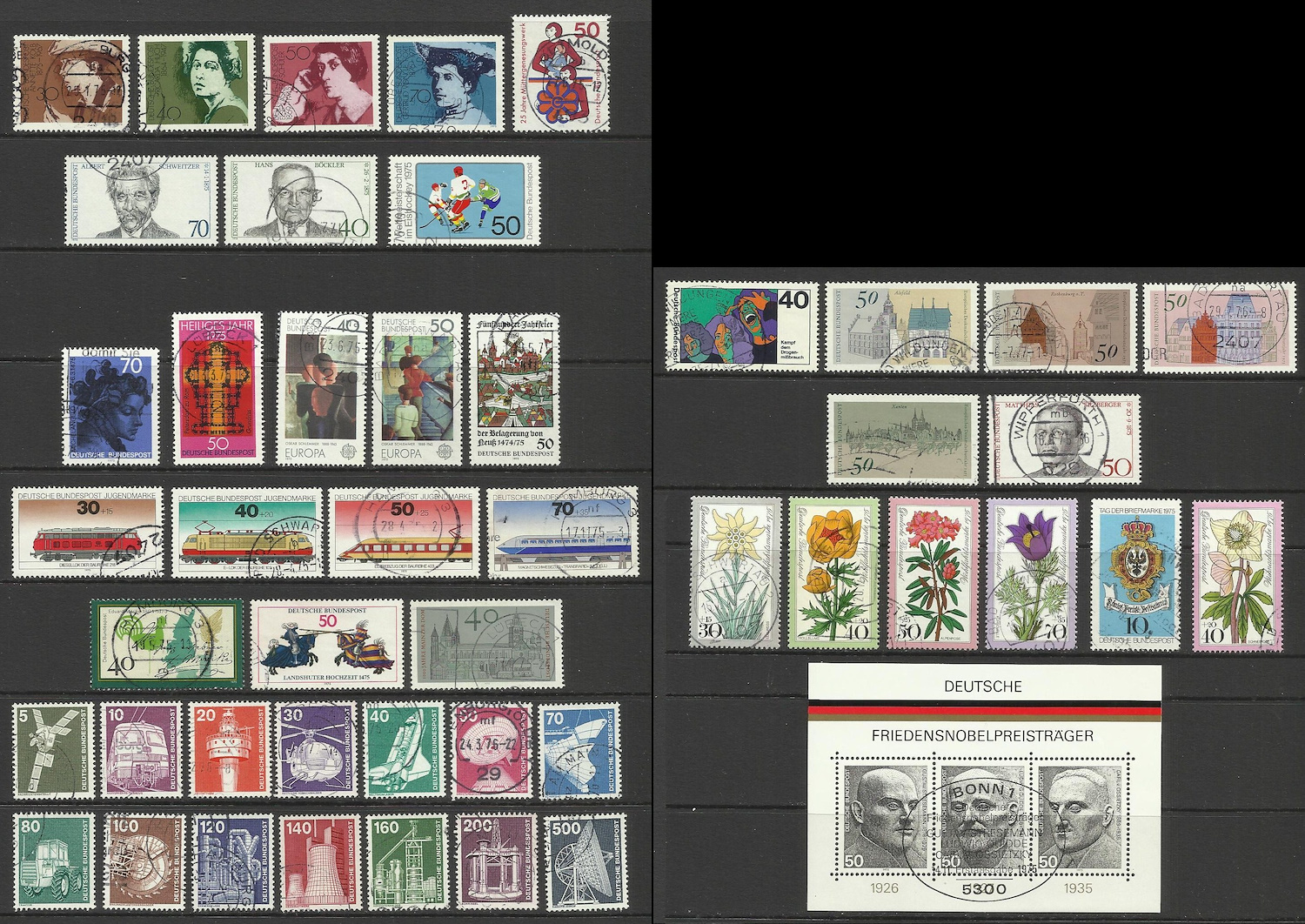 1960/ 1975 ARASI ALMANYA DAMGALI KOLEKSİYONU-MICHEL KD: 370 EURO