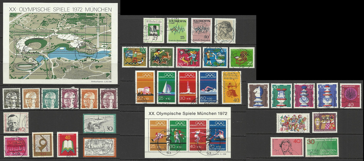 1960/ 1975 ARASI ALMANYA DAMGALI KOLEKSİYONU-MICHEL KD: 370 EURO