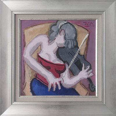 Adnan Turani-35x35 cm Pres Tuval Üzeri Yağlı Boya, Çerçeveli