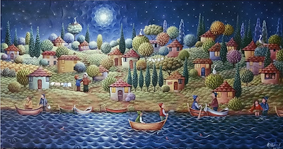 Hale Nurol imzalı tablo — Yağlı Boya, 60×120 cm, 95.000 TL müzayede satışı