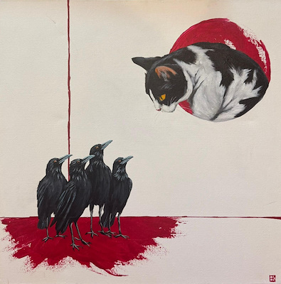 Hüseyin Karababalar imzalı tablo — Akrilik Boya, 50×50 cm, 6.000 TL müzayede satışı