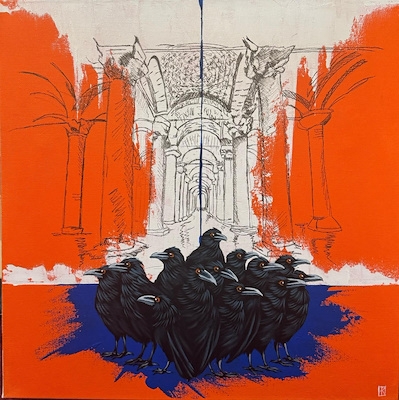 Hüseyin Karababalar imzalı tablo — Akrilik Boya, 50×50 cm, 6.000 TL müzayede satışı