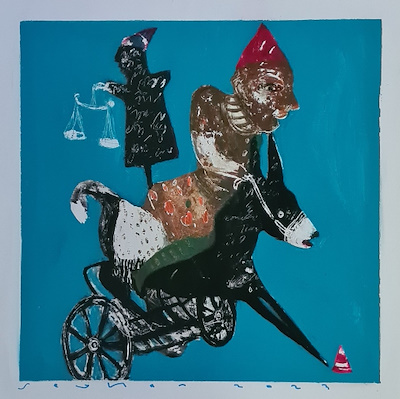 Seyhan İlhan imzalı tablo — Karışık Teknik, 60×60 cm, 40.000 TL müzayede satışı