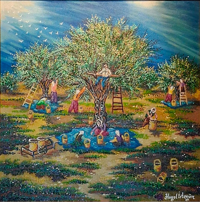 Hayal İrtegün imzalı tablo — 30×30 cm, 16.000 TL müzayede satışı