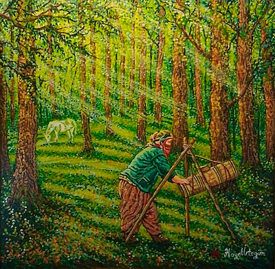 Hayal İrtegün imzalı tablo — Akrilik Boya, 30×30 cm, 15.000 TL müzayede satışı